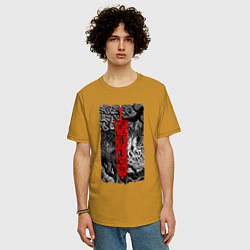 Футболка оверсайз мужская BERSERK SWORD БЕРСЕРК МЕЧ, цвет: горчичный — фото 2