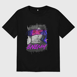 Футболка оверсайз мужская Everywere My Enemy, цвет: черный