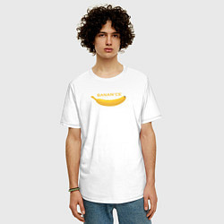 Футболка оверсайз мужская Binance banana, цвет: белый — фото 2