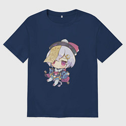 Футболка оверсайз мужская Чиби Ци Ци, цвет: тёмно-синий