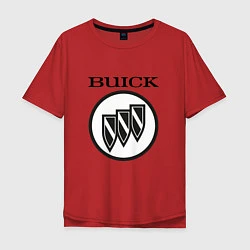Футболка оверсайз мужская Buick Black and White Logo, цвет: красный