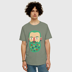 Футболка оверсайз мужская Зеленая борода, цвет: авокадо — фото 2