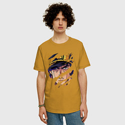Футболка оверсайз мужская JOJOS BIZARRE ADVENTURE, ГЛАВНЫЙ ГЕРОЙ, цвет: горчичный — фото 2