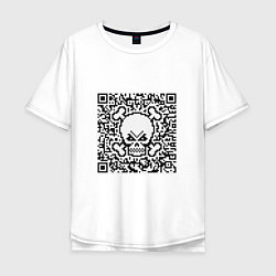 Мужская футболка оверсайз QR Skull