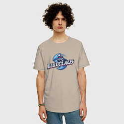Футболка оверсайз мужская Jersey shore Blue claws - baseball team, цвет: миндальный — фото 2