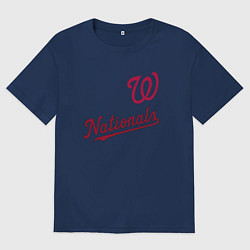Футболка оверсайз мужская Washington Nationals - baseball team!, цвет: тёмно-синий