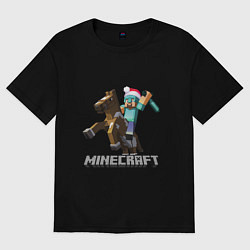 Футболка оверсайз мужская MINECRAFT НОВЫЙ ГОД 2022 МАЙНКРАФТ, цвет: черный