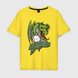 Футболка оверсайз мужская Shreveport swamp dragons - baseball team, цвет: желтый