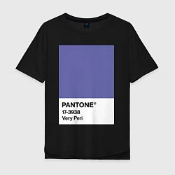 Футболка оверсайз мужская Цвет Pantone 2022 года - Very Peri, цвет: черный