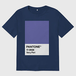 Футболка оверсайз мужская Цвет Pantone 2022 года - Very Peri, цвет: тёмно-синий