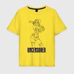Футболка оверсайз мужская Крутая вооружённая деваха, цвет: желтый