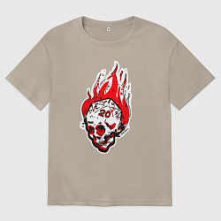 Футболка оверсайз мужская Критический бросок outline, цвет: миндальный