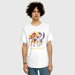 Футболка оверсайз мужская Magic Pony Friends, цвет: белый — фото 2