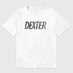 Футболка оверсайз мужская Кровь на пленке лого, цвет: белый