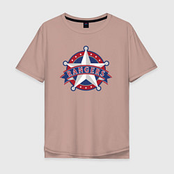 Футболка оверсайз мужская Texas Rangers -baseball team, цвет: пыльно-розовый