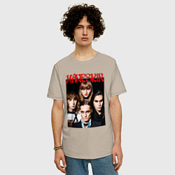 Футболка оверсайз мужская MANESKIN POSTER СОСТАВ, цвет: миндальный — фото 2