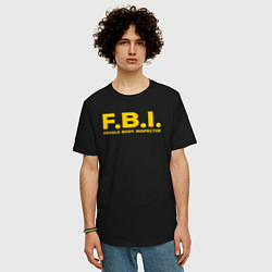 Футболка оверсайз мужская FBI Женского тела инспектор, цвет: черный — фото 2