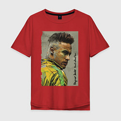 Футболка оверсайз мужская Neymar Junior - Brazil national team, цвет: красный