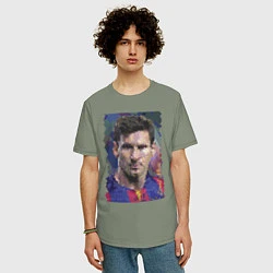 Футболка оверсайз мужская Lionel Messi - striker, Barcelona, цвет: авокадо — фото 2
