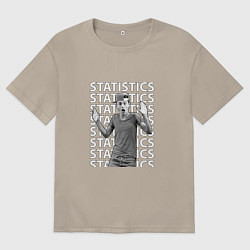 Футболка оверсайз мужская Lil Timmy Tim Statistics, цвет: миндальный