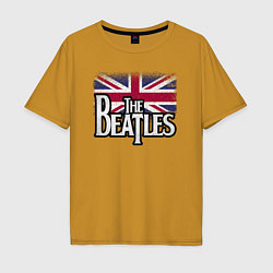 Футболка оверсайз мужская The Beatles Great Britain Битлз, цвет: горчичный