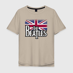 Футболка оверсайз мужская The Beatles Great Britain Битлз, цвет: миндальный