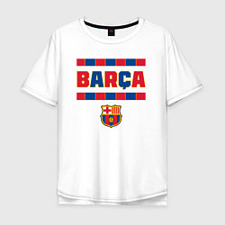 Футболка оверсайз мужская Barcelona FC ФК Барселона, цвет: белый