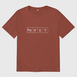 Футболка оверсайз мужская Безразличие Po H U Y, цвет: кирпичный