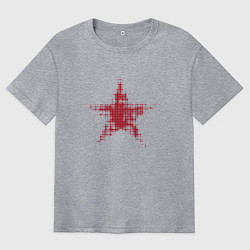 Футболка оверсайз мужская Красная звезда полутон, цвет: меланж