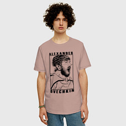 Футболка оверсайз мужская АЛЕКСАНДР ОВЕЧКИН ALEXANDER OVECHKIN, цвет: пыльно-розовый — фото 2