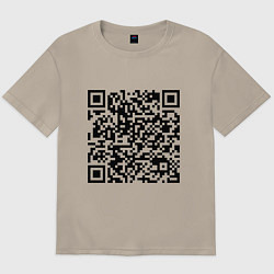Футболка оверсайз мужская QR-код Скала Джонсон, цвет: миндальный