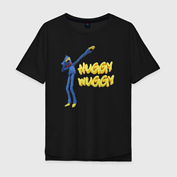 Футболка оверсайз мужская Хаги ваги Huggy Wuggy Poppy Playtime, цвет: черный