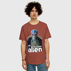 Футболка оверсайз мужская Resident alien, цвет: кирпичный — фото 2