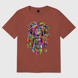 Футболка оверсайз мужская Lion dreaD, цвет: кирпичный
