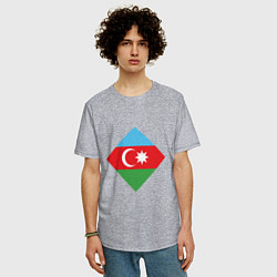Футболка оверсайз мужская Flag Azerbaijan, цвет: меланж — фото 2