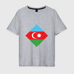 Футболка оверсайз мужская Flag Azerbaijan, цвет: меланж