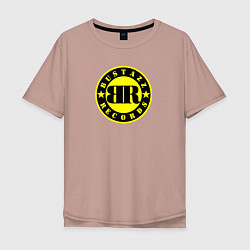 Футболка оверсайз мужская 9 грамм: Logo Bustazz Records, цвет: пыльно-розовый
