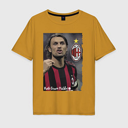 Футболка оверсайз мужская Paolo Cesare Maldini - Milan, captain, цвет: горчичный