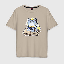 Футболка оверсайз мужская The Magical Cat Yuumi, цвет: миндальный