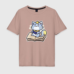Футболка оверсайз мужская The Magical Cat Yuumi, цвет: пыльно-розовый