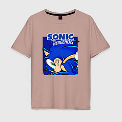 Футболка оверсайз мужская Sonic Adventure Sonic, цвет: пыльно-розовый