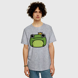 Футболка оверсайз мужская Frog Lucky король, цвет: меланж — фото 2