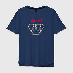 Футболка оверсайз мужская Audi костет, цвет: тёмно-синий