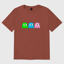 Футболка оверсайз мужская Pac man - play Для двоих, цвет: кирпичный