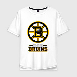 Футболка оверсайз мужская Boston Bruins , Бостон Брюинз, цвет: белый