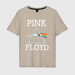 Футболка оверсайз мужская PINK FLOYD - ПИНК ФЛОЙД ЛОГОТИП, цвет: миндальный