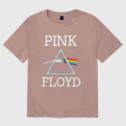 Футболка оверсайз мужская PINK FLOYD - ПИНК ФЛОЙД ЛОГОТИП, цвет: пыльно-розовый