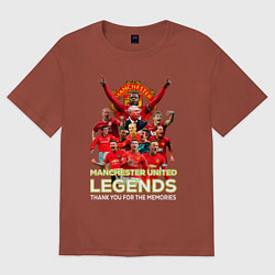 Футболка оверсайз мужская Легенды Манчестера Manchester United Legends, цвет: кирпичный
