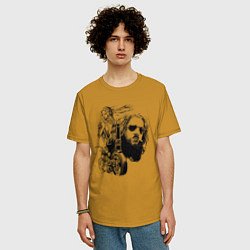 Футболка оверсайз мужская Мечта и дух Свободы, цвет: горчичный — фото 2