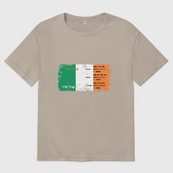 Футболка оверсайз мужская Флаг Ирландии, цвет: миндальный